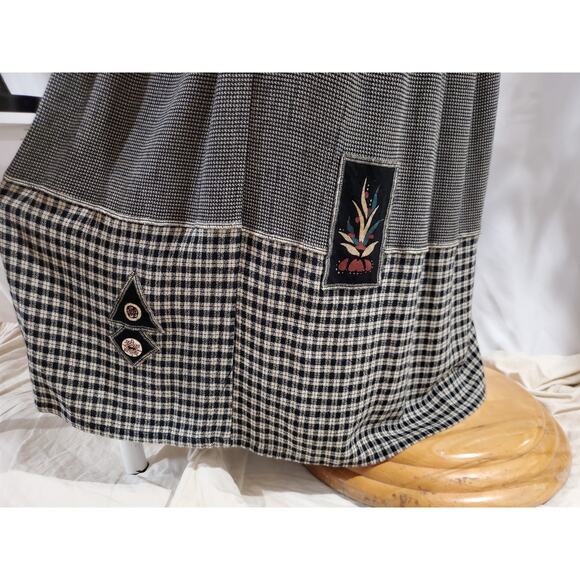 Vintage Alexandria Pierce Pull On Artsy Skirt Size 1X Buttons Painted Cottage - Picture 9 of 14